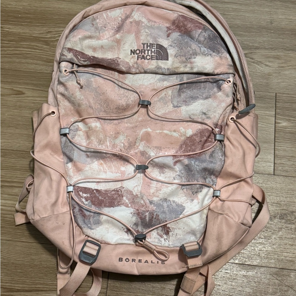 The North Face Pink and Gray Borealis Backpack